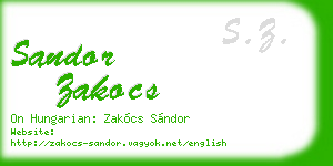 sandor zakocs business card